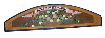 #ad WALL PLAQUE COUNTRY HOME SWEET HOME CERAMIC FLORAL BOUQUET VINTAGE HEAVY DECOR $19.99