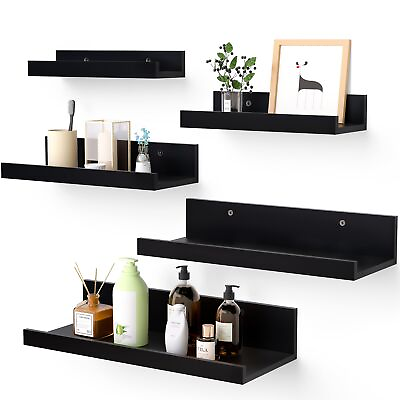 #ad Floating Shelves for Wall Decor Storage Wall Shelves Set of 5 Wall Mounted ... $30.22