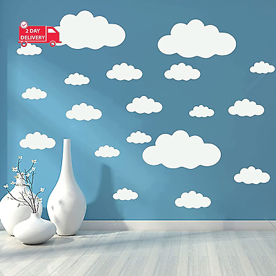 #ad Big Clouds Wall Decals Removable DIY Large Vinyl Sticker Self Adhesive Wallpaper $20.44