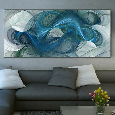 #ad Abstract Blue Canvas Painting Canvas Wall Art Canvas Poster Print Art Wall Decor $29.13