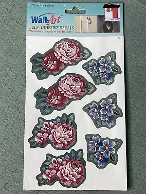 #ad Wall Art Self Adhesive Decals Floral Washable Fade Resistant New $2.00