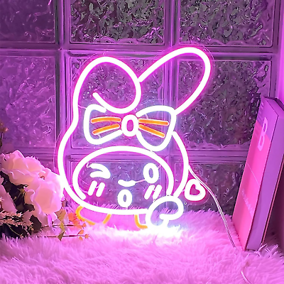 #ad My Melody LED Light Sign Neon Sign Anime Wall Decor 3D Art My Melody Blow Kiss $69.99