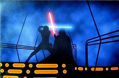 #ad Star Wars REAL CANVAS Art Print 11quot;x17quot; Gloss Finished Lightsaber Duel $25.00