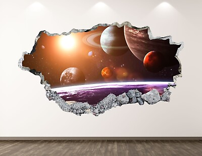 #ad #ad Galaxy Space Wall Decal Art 3D Smashed Kids Universe Sticker Home Sticker BL24 $49.95