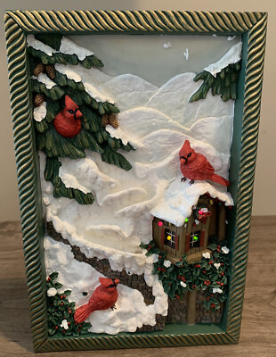 #ad Cardinal Wall Hanging Winter Scene Musical Home Decor Design Impressions $53.36