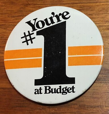 #ad Vintage Budget Rent A Car You#x27;re #1 at Budget Button Pin Pinback $6.50