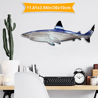 #ad Shark Metal Wall Mounted Art Decor Ocean Fish Hanging Sculpture Home Ornaments $9.98