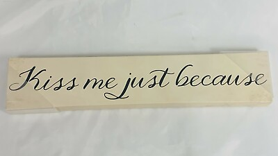 #ad Kiss Me Just Because Canvas Wall Art 17.5quot; X 3.5quot; $6.99