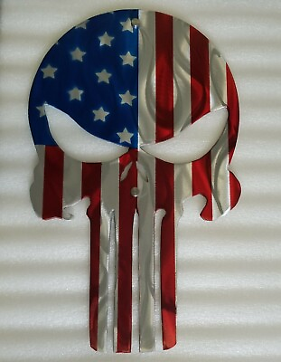 #ad #ad Metal art large punisher skull American flag steel modern home decor gifts art $225.00