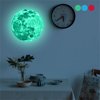 #ad 3D Wall Sticker Glow In The Dark Moon Luminous DIY Home Stickers Decor 5 Size $6.93