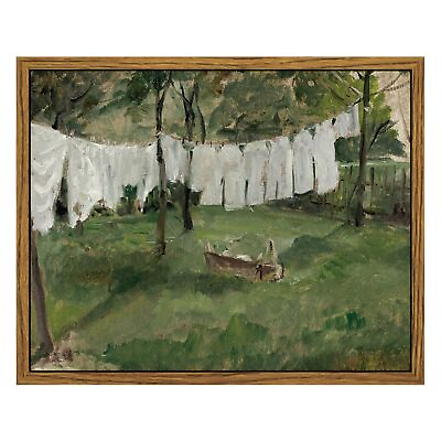 #ad Framed Canvas Wall Art for Living RoomVintage Laundry Room Art Print Antiqu... $18.97