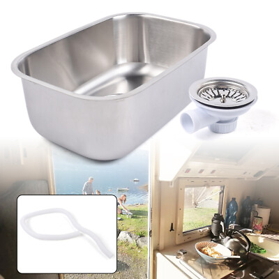 #ad Small Kitchen Rv Caravan Hand Wash Basin Sink For Boat Camper Stainless Steel $65.00