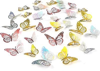 #ad Imbry 36 PCS 3D Butterfly Wall Sticker Decor DIY Art Mural Wall Decal for Party $20.93