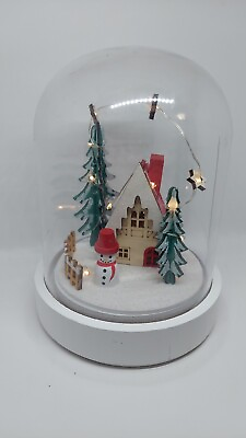 #ad LED Lighted Glass Globes Christmas Decor Glass Ball Christmas Village Decoration $25.00