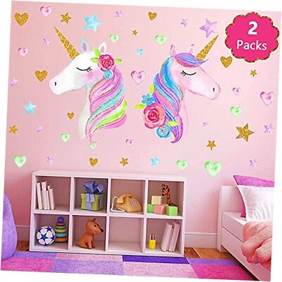 #ad Unicorn Wall DecalLarge Size Unicorn Wall Sticker Decor for Gilrs Light Pink $24.23