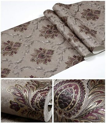 #ad #ad Victorian Damask Wallpaper Waterproof Removable Embossed Need Glue Wall PVC $42.90