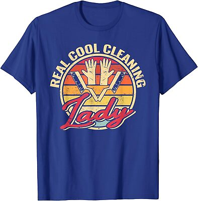 #ad #ad Real Cool Cleaning Lady Vintage Funny Humor Gift Unisex T Shirt $19.99