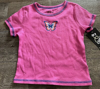 #ad Target Art Class Beautiful Pink Butterfly Tee Shirt Size Small S 6 7 Nwt $7.95
