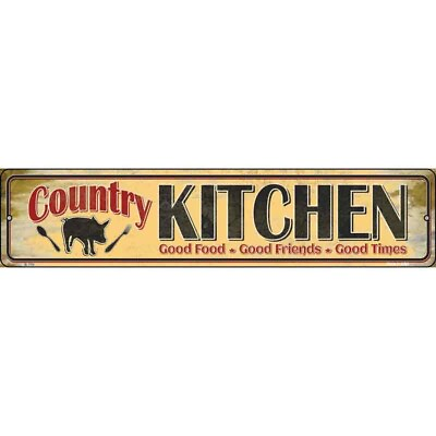 #ad Country Kitchen Novelty 24quot;x5quot; metal street sign plaque Home Door Garage Wall $32.00