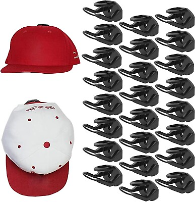 #ad 24pc Baseball Hat Rack Wall Mount Fitted Hat Rack Display Hat Hooks for Wall NEW $18.99