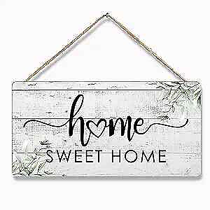 #ad #ad Home Sweet Home White Rustic Wooden Wall Plaque for Home Decor Printed Wood $26.31