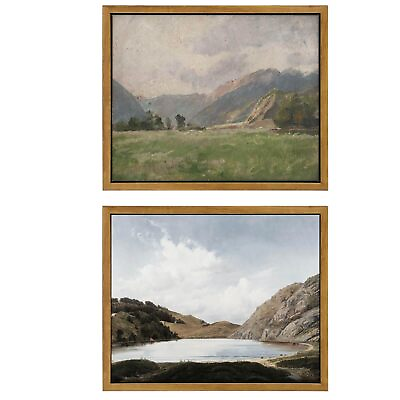 #ad 2 Pack Framed Canvas Wall Art 8×10in Vintage Wall Art Decor for Living Room ... $29.71