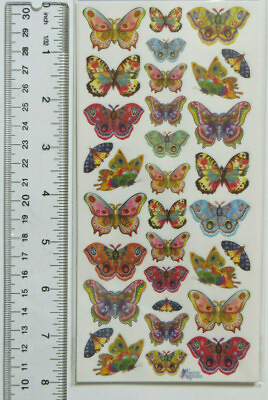 Antique Collection Violette GOLDEN BUTTERFLIES Sheet of Butterfly Stickers C67 $3.12