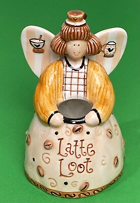 #ad Ceramic Latte Loot Angel Money Savings Bank Kitchen Decor Coffee Savings $10.79