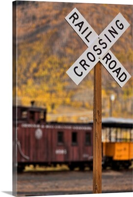 #ad Railroad Crossing Canvas Wall Art Print Train Home Decor $379.99