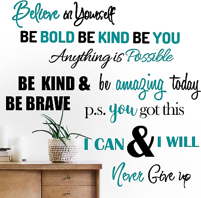 #ad Inspirational Quotes Wall Decals Vinyl Motivational Wall Stickers Positive Lette $15.67