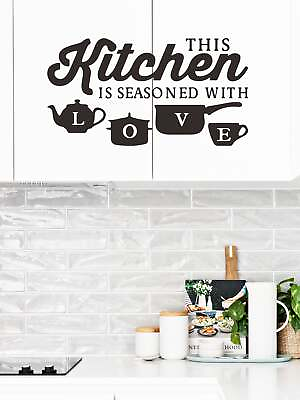 #ad This Kitchen Is Seasoned With Love Kitchen Wall Sticker Decorative Wall Art $7.64