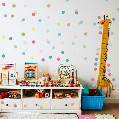 #ad Colorful Polka Dot Wall Decal Rainbow Color Wall Decor for Girls Bedroom an... $16.99