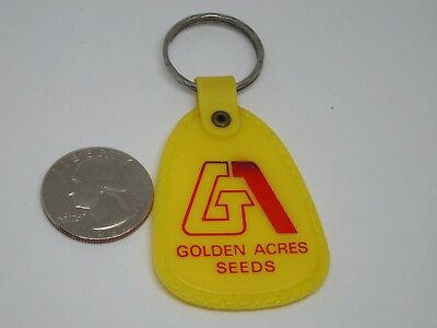 #ad Vintage GA Golden Acres Seeds Advertising Keychain $3.25