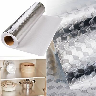 #ad Kitchen Backsplash Oil Proof Waterproof Wall Stickers Aluminum Foil Wallpaper $13.09
