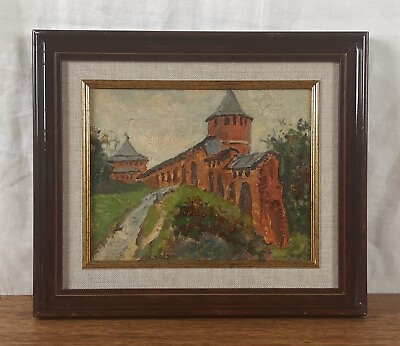 #ad #ad Original oil painting Ukrainian artist Landscape Old Fort Vintage Painting $135.00