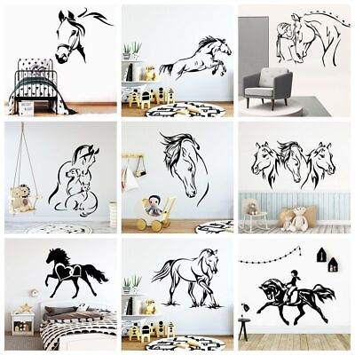 #ad Horse Wall Sticker Waterproof Plastic PVC Self Poster Adhesive Home Decoration $11.99