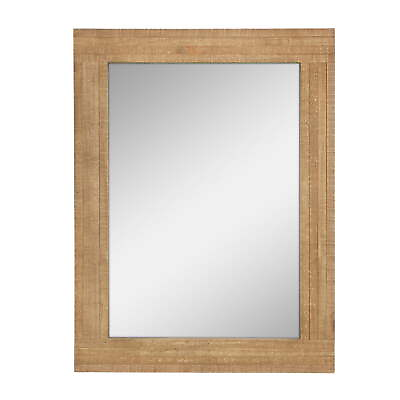 #ad Stonebriar 24quot; x 18quot; Brown Country Rustic Rectangle Natural Wood Wall Mirror $35.14