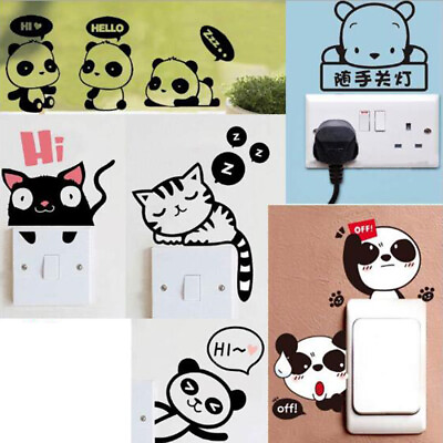 Removable Funny Cat Switch Sticker Black Art Decal Wall Poster Vinyl Home Decor C $0.99