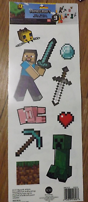 #ad NEW MINECRAFT gamers wall stickers 9 decals peel and stick vinyl decorations $15.00
