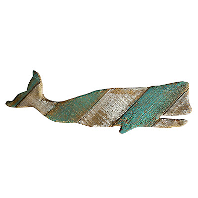 #ad Nautical Wood Hanging Whale Wall Decor Rustic Whale Wall Hanging Ornament 16quot;L $19.99