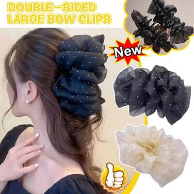 #ad Women Bow Bubble Clip Hair Claw Elegant Large Hair Clips Clamp Accessories Girl $0.99