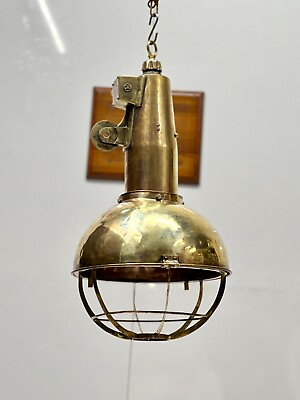 #ad #ad Vintage Old Brass Metal Ceiling Chandelier Marine Hanging Cargo Light Fixture $316.66