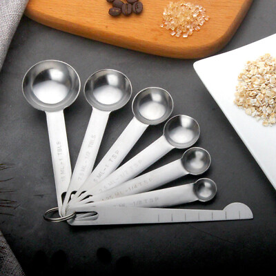 #ad Baking Measuring Spoons Cup Kitchen Cups Culinary Stainless Steel $10.13