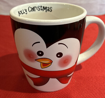 #ad Old Time Pottery Christmas Penguin BIG Coffee Tea Mug Cup Decorative 18oz $14.99
