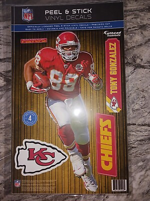 #ad #ad TONY GONZALEZ KANSAS CITY CHIEFS 4 PIECE FATHEAD 8in Wide 16.5in Tall DECALS $14.95