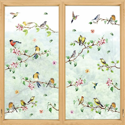 #ad WALL STICKER TREE BRANCHES BIRDS DECAL WINDOW CLING VINYL MURAL HOME ROOM DECOR $24.99