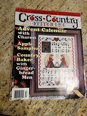 #ad CROSS COUNTRY STITCHING Dec 1997 JEREMIAH JUNCTION Angel Birdhouse Kitchen Apple $11.00