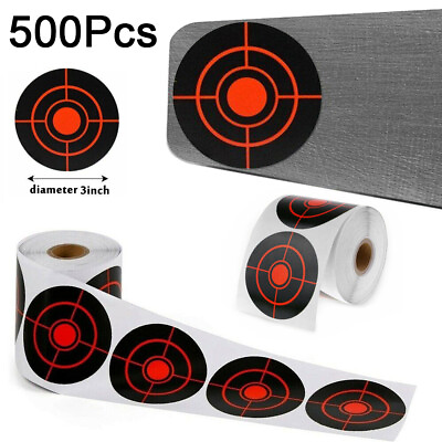 #ad 500PCS 3inch Splatter Target Stickers Roll Self Adhesive Paper Reactive Shooting $22.98