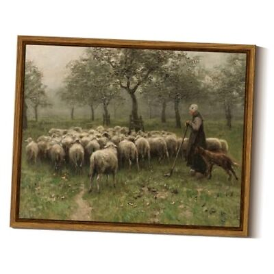 #ad #ad Framed Canvas Wall Art for Bedroom Sheep on the Meadow 8quot;x10quot;x0.6quot; Shepherd $19.60