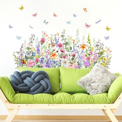#ad #ad Wall Stickers Clings Decals Home Decor PVC Floral Flower Butterfly Art Bedroom $10.80